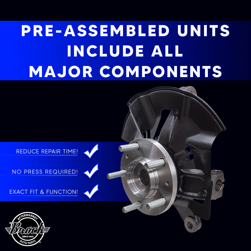 Brock Aftermarket Replacement Front Driver Left Loaded Steering Knuckle Assembly Compatible with 2007-2015 Mazda CX-9
