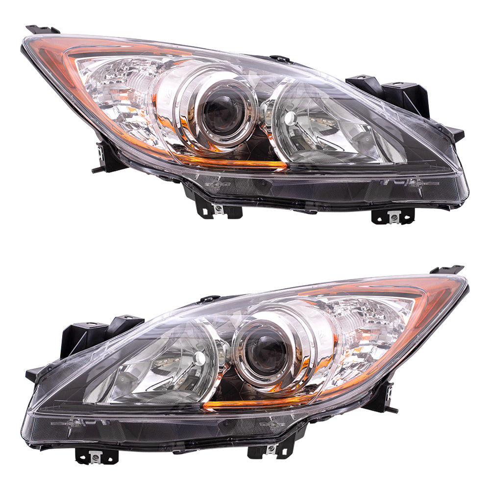 Headlight for 2010-2013 3 w/ Chrome Projector Bezel BBM4510L0K Set