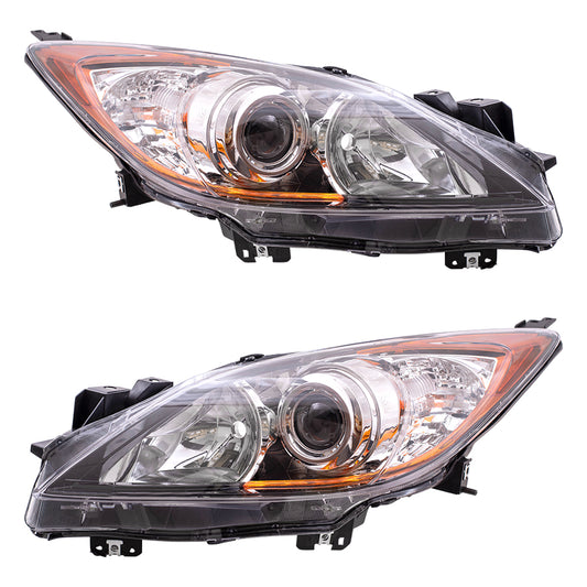 Headlight for 2010-2013 3 w/ Chrome Projector Bezel BBM4510L0K Set