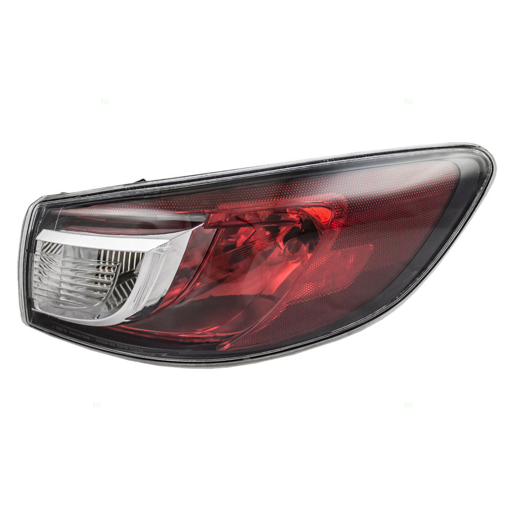 Brock Replacement Drivers Taillight Tail Lamp with Bulb Type Lens Compatible with 10-13 Mazda3 BBM4-51-160F