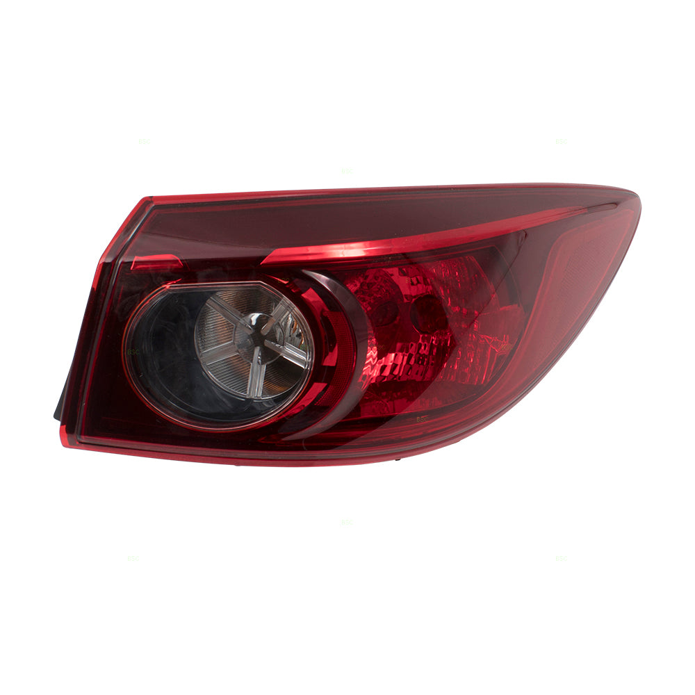 Brock Replacement Passengers Tail Lamp Tail Light Quarter Panel Mounted Compatible with 14-18 Mazda3 Sedan BHN151150B