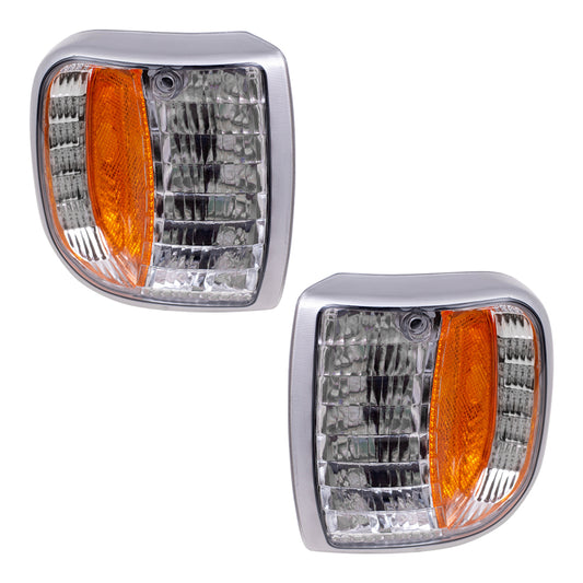 Brock Replacement Driver and Passenger Park Signal Corner Marker Lights Lamps Lenses Compatible with 94-97 Pickup Truck ZZM0-51-131 ZZM0-51-121
