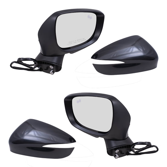 Replacement Drivers and Passengers Set Power Mirror Paint to Match w/ Heat Signal BSD Compatible with 16-20 CX-3