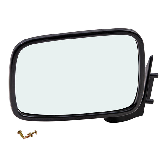 Brock Aftermarket Replacement Driver Left Manual Mirror Paint To Match Gloss Black Housing Compatible with 1986-1993 Mazda B-Series Pickup
