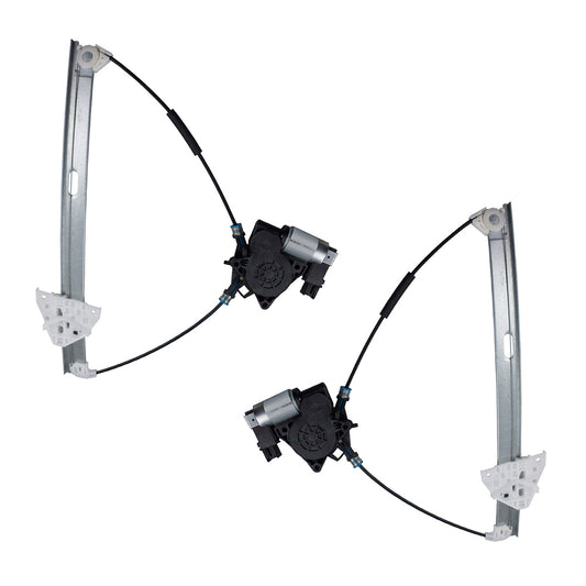 Brock Replacement Pair Set Front Power Window Regulators w/ Motors Compatible with 04-09 Mazda3 BP4K-59-590A BP4K-58-590A