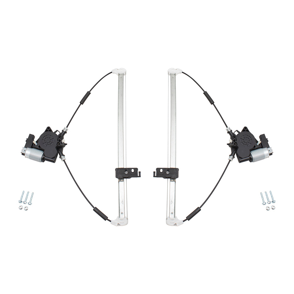 Brock Replacement Pair Set Rear Power Window Lift Regulators & Motors 2 Pin Connector Assemblies Compatible with 07-12 CX-7 EG2173590C EG2172590C