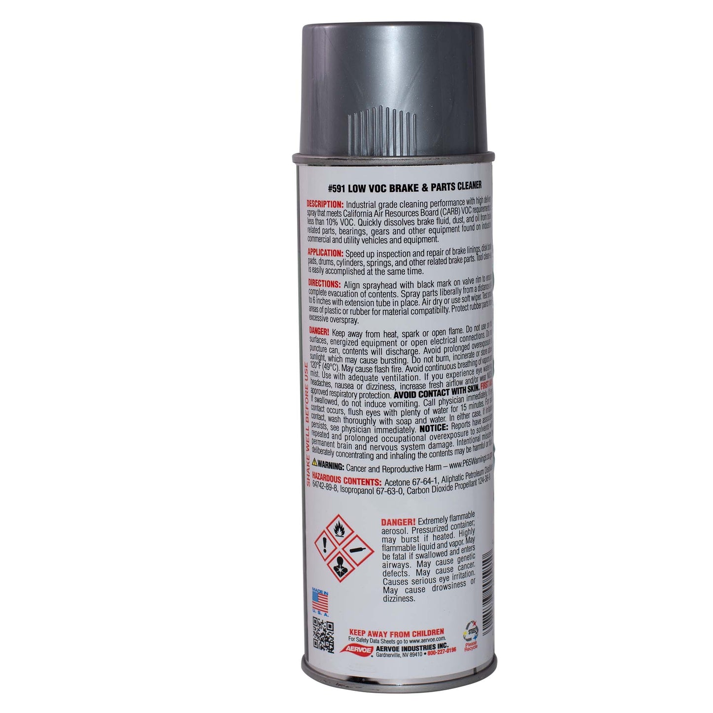ToolMates 591 Low VOC  Brake and Parts Cleaner- Non-Corrosive Degreaser Removes Contaminants From Brake Drums, Linings and Pads 14 oz Can Case of 12-591C