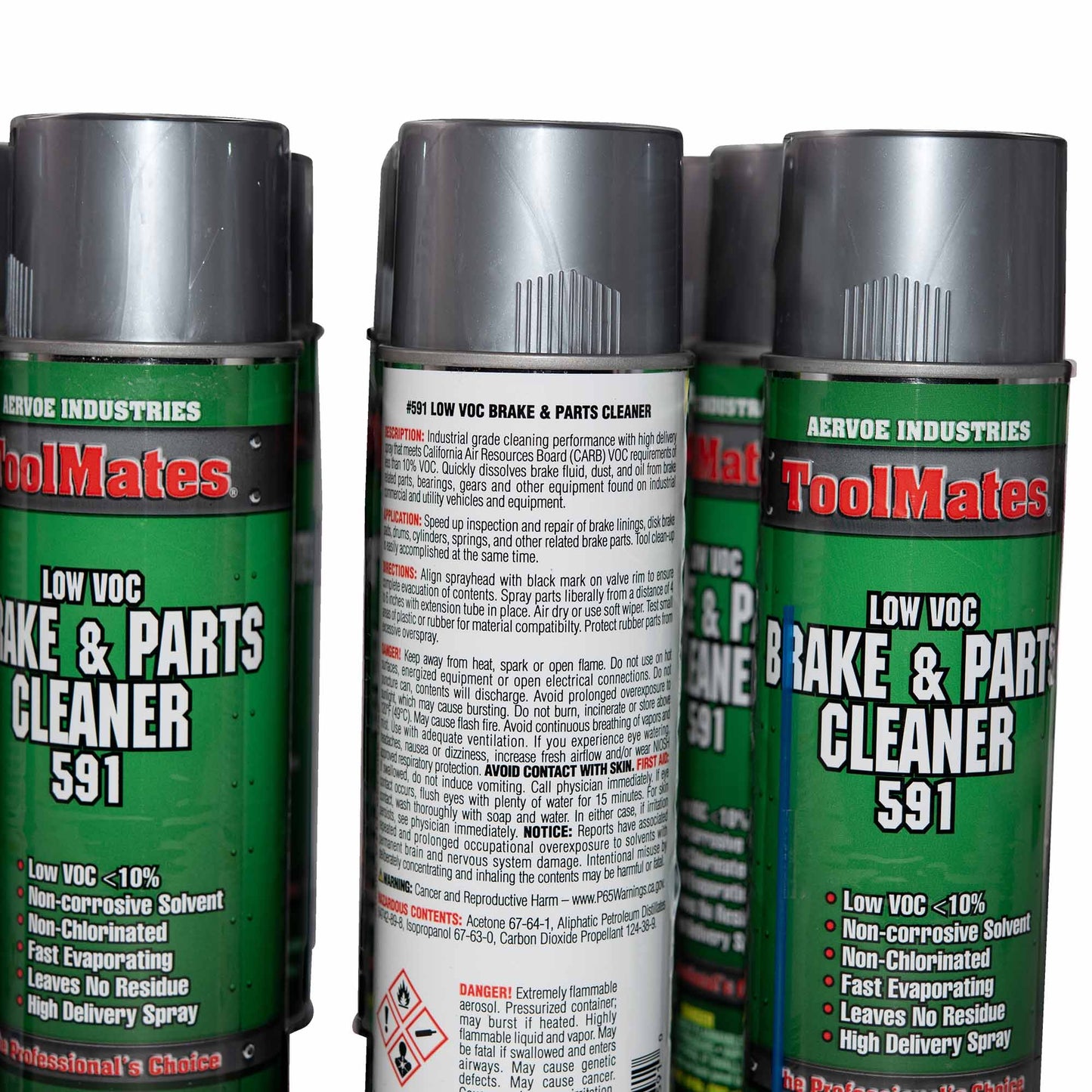 ToolMates 591 Low VOC  Brake and Parts Cleaner- Non-Corrosive Degreaser Removes Contaminants From Brake Drums, Linings and Pads 14 oz Can Case of 12-591C