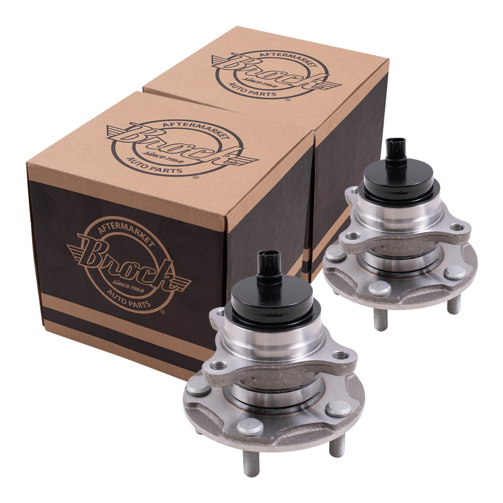 Brock Replacement Front Driver and Passenger Side Hub/Bearing Assembly Set Compatible with 14-20 IS RWD