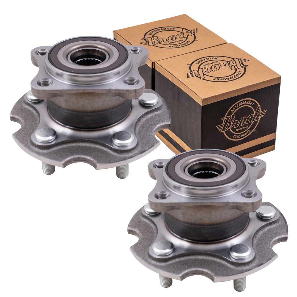 Brock Replacement Set Rear Hubs & Wheel Bearings Compatible with 2006-2018 RAV4 2016-2018 RAV4 Hybrid with All-Wheel Drive