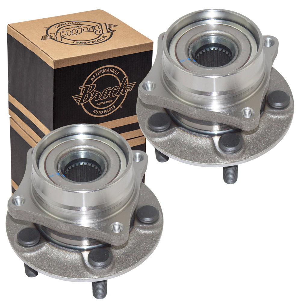 Brock Replacement Pair Set Front Wheel Hub Bearings Compatible with 43510-47012 HA590064 513265