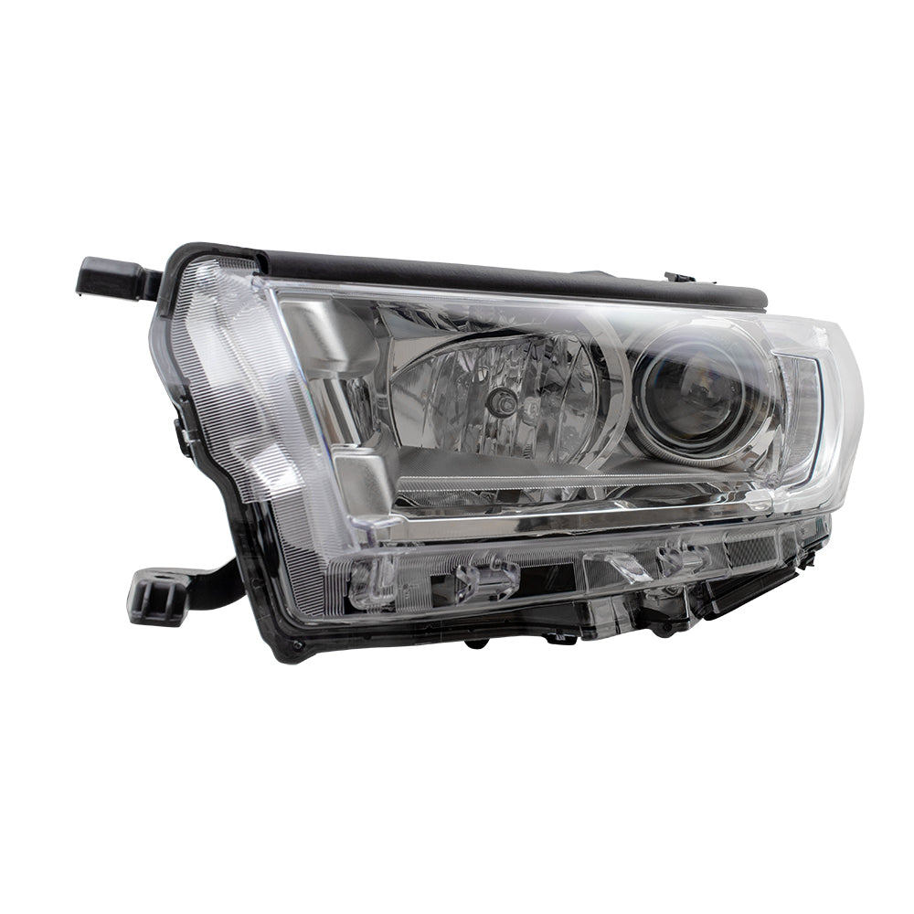 Brock Replacement Driver Halogen Headlight Smoked Chrome Accent Compatible with 2017-2019 Highlander