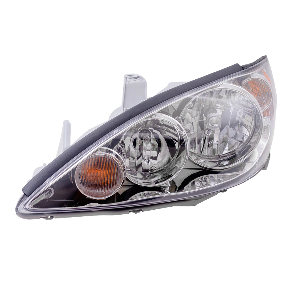 Brock Replacement Drivers Halogen Headlight Headlamp with Chrome Trim Compatible with 2005-2006 Camry 8115006180