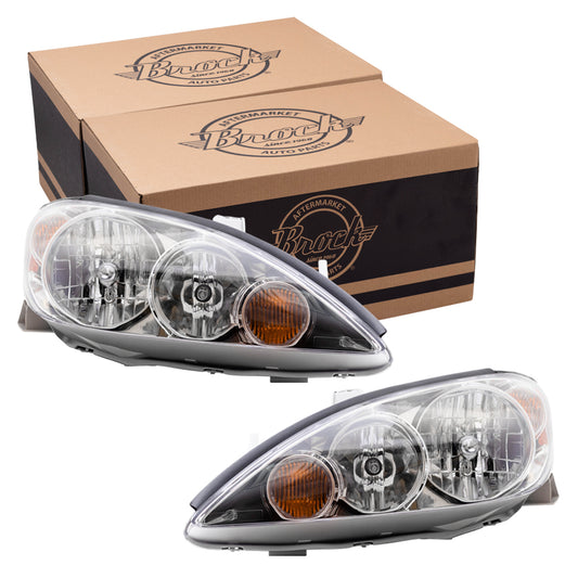 Headlight for 2005-2006 Camry w/ Chrome Bezel USA Built 8111006180 Set