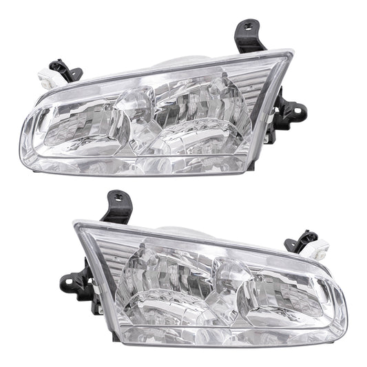 Brock Replacement Driver and Passenger Headlights Headlamps Compatible with Camry 81150-AA020 81110-AA020
