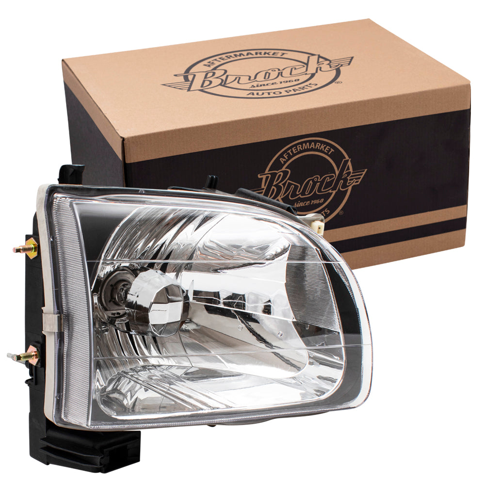 Brock Replacement Passengers Halogen Headlight Headlamp Compatible with 01-04 Tacoma Pickup Truck 81110-04110