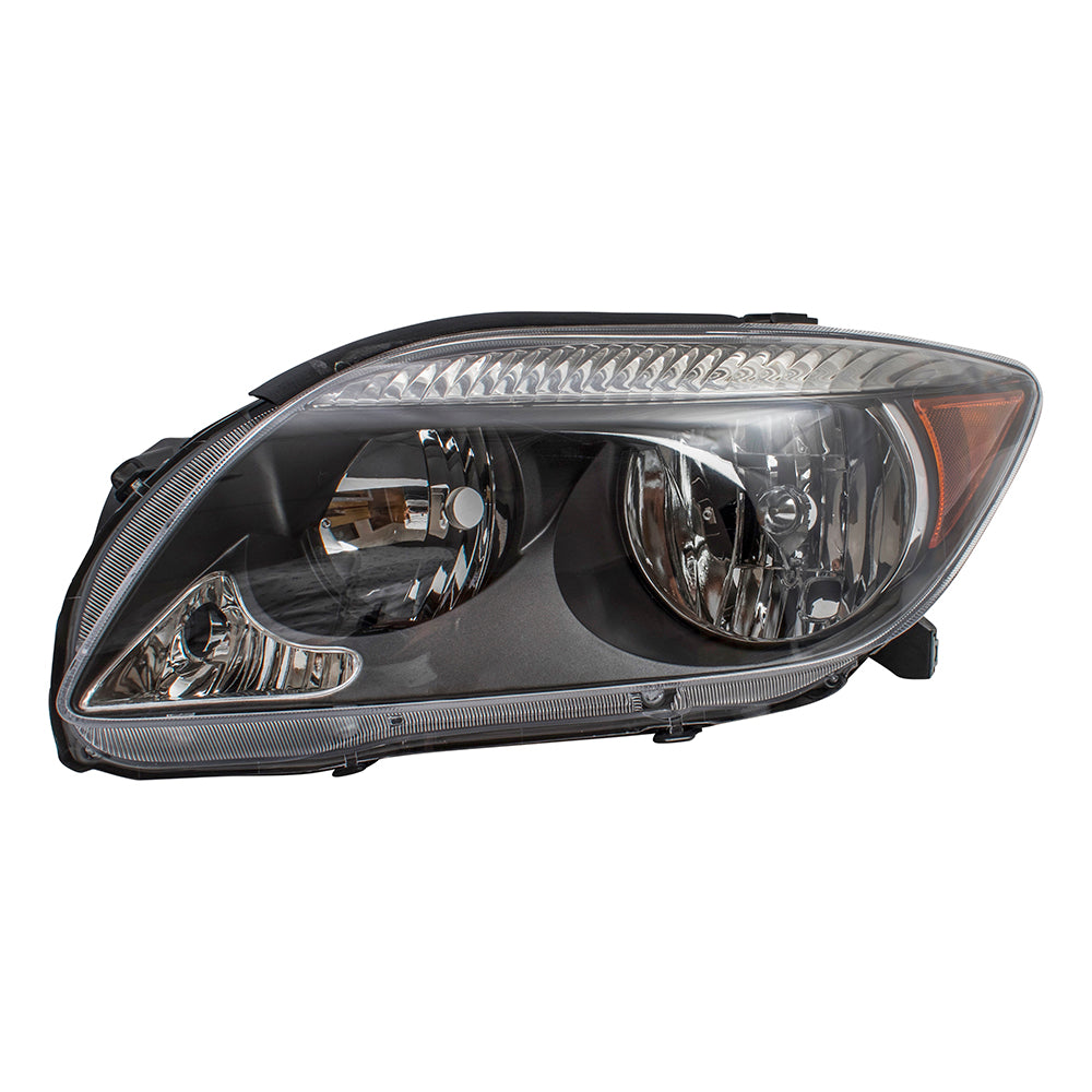 Brock Replacement Drivers Halogen Combination Headlight Headlamp w/ Grey Bezel Compatible with 2005-2007 tC without Projection High Beam 8117021130