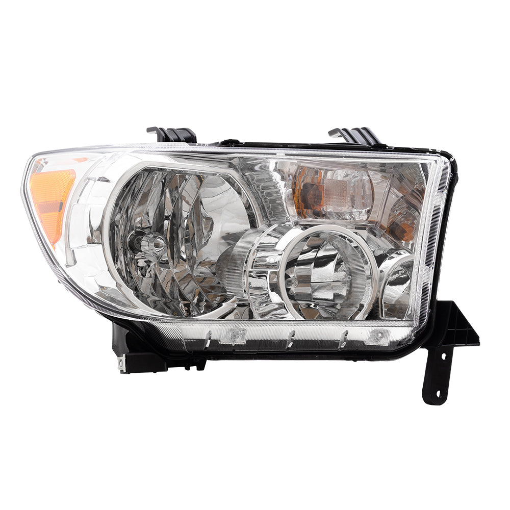 Brock Replacement Passengers Halogen Headlight Headlamp Compatible with 2008-2017 Sequoia 811100C051
