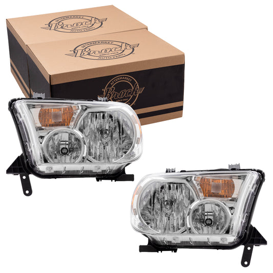 Headlight for 2007-2013 Tundra w/o Level Adjuster 2008-2017 Sequoia 811100C051 Set