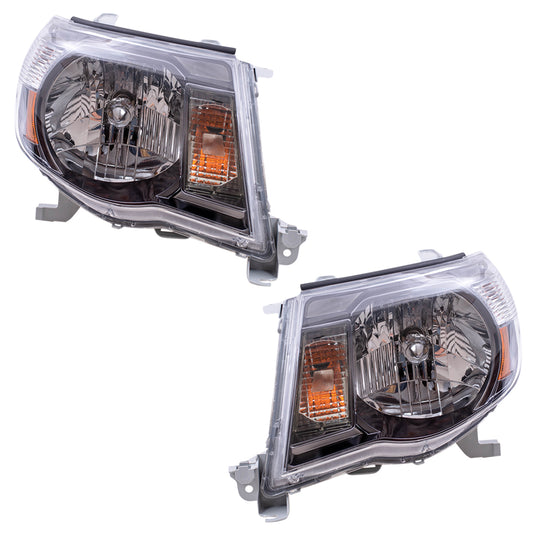 Headlight for 2005-2011 Tacoma w/ Black Chrome Bezel 8115004173 Set