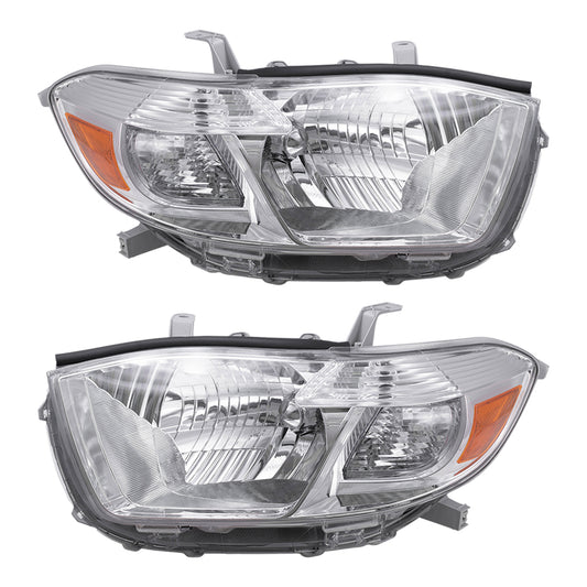 Headlight for 2008-2010 Highlander Exc Sport w/ Clear Lens Japan Built 8117048460 Set TO2502176