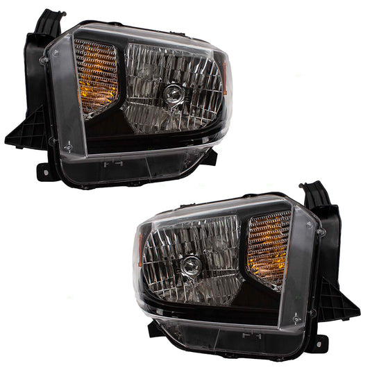 Headlight for 2014-2017 Tundra Power Leveling w/ Black Bezel w/o LED DRL 811500C111 Set