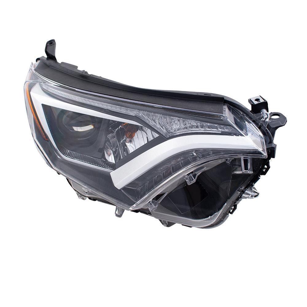 Brock Replacement Headlight Assembly Passenger Halogen Headlamp Compatible with 2016-2018 RAV4 811100R080 81110-0R080