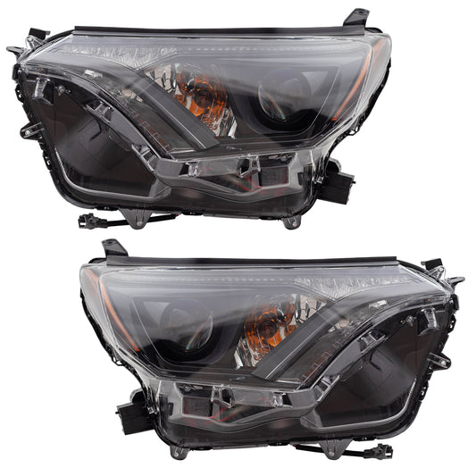 Headlight for 2016-2018 RAV4 w/ Black Bezel 811500R180 Set