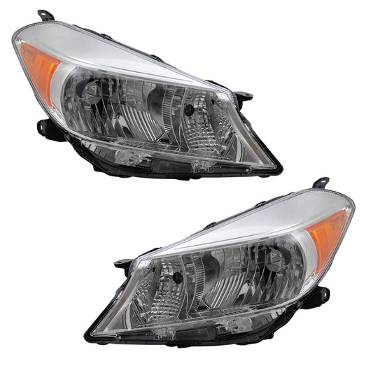 Headlight for 2012-2014 Yaris Hatchback w/o Smoked Trim 8117052D30 Set