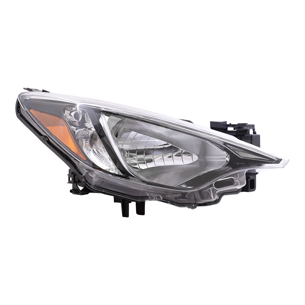 Brock Replacement Driver and Passenger Side Halogen Combination Headlight Assemblies Compatible with 16-18 Yaris iA