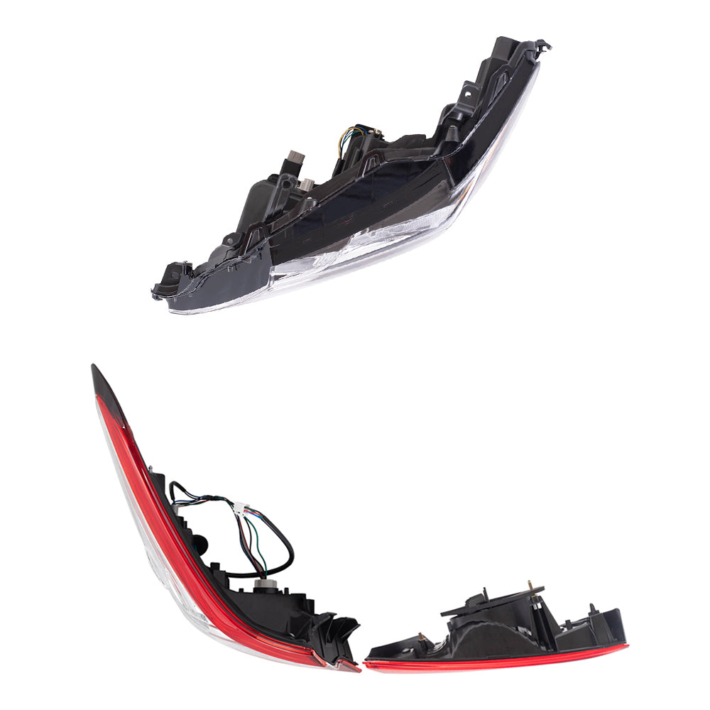 Brock Aftermarket Replacement Driver Left Passenger Right Headlights and Tail Lights Quarter Mounted & Lid Mounted 6 Piece Set Compatible with 2019-2020 Toyota Camry L North America Built ONLY