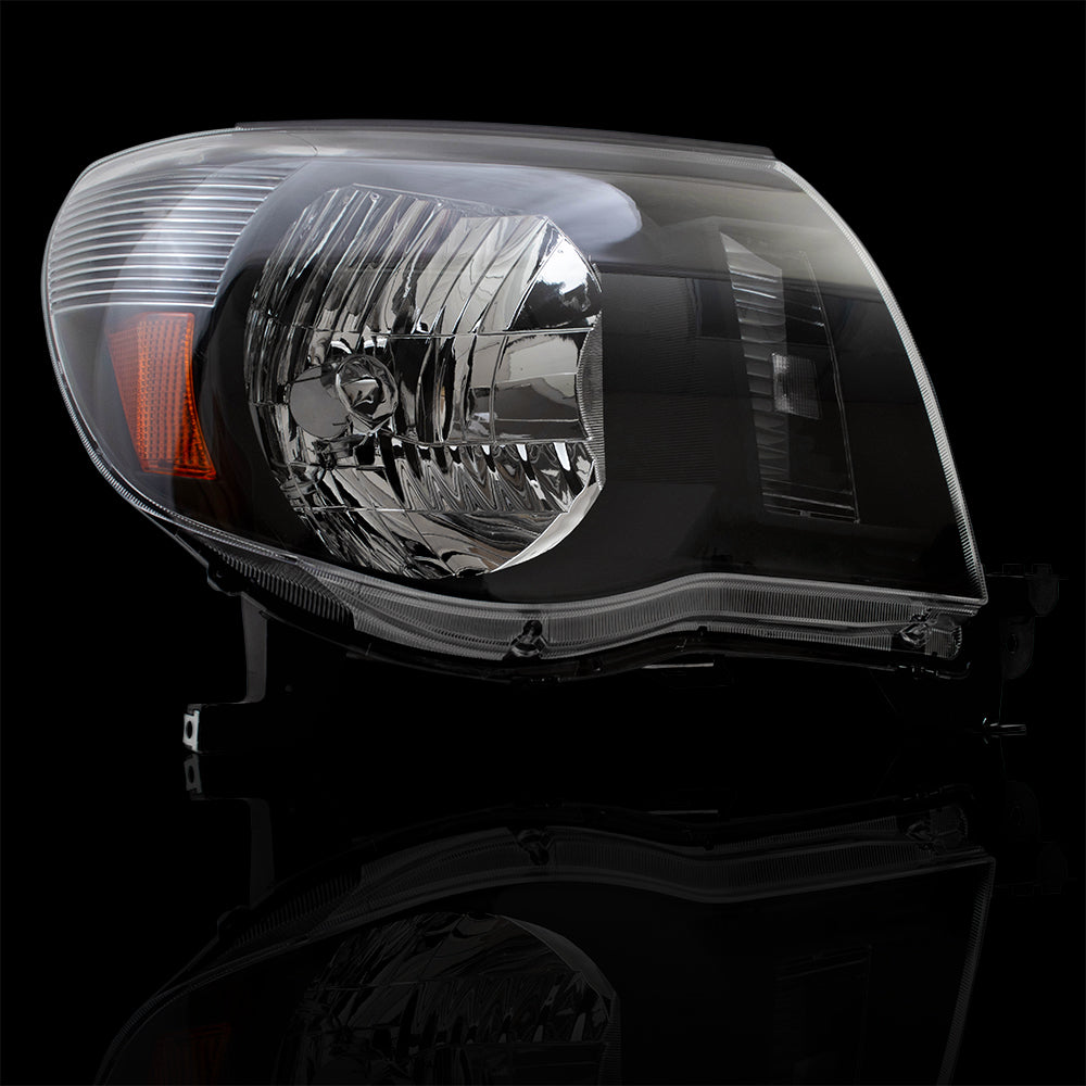 Brock Replacement Performance Pair Headlights Driver and Passenger Headlamps Set w/ Black Bezels Compatible with 2005-2011 Tacoma Pickup Truck