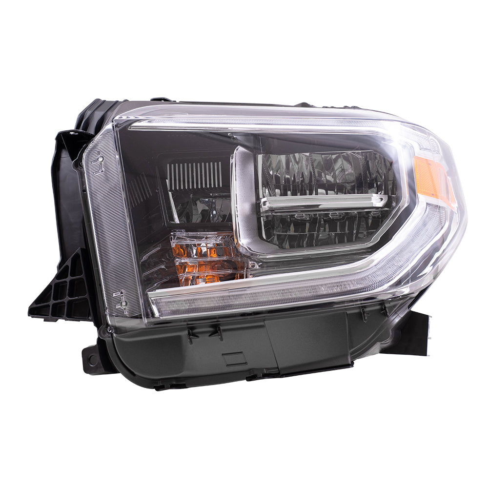 Headlight for 2018-2021 Tundra LED w/o Smoked Chrome Accent 811500C140 Set