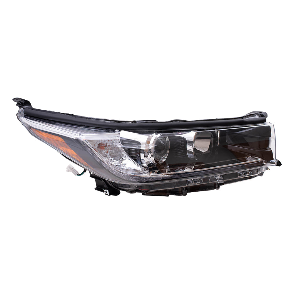 Headlight for 2017-2018 Highlander LED DRL w/o Smoked Chrome Accent 811100E390 Right