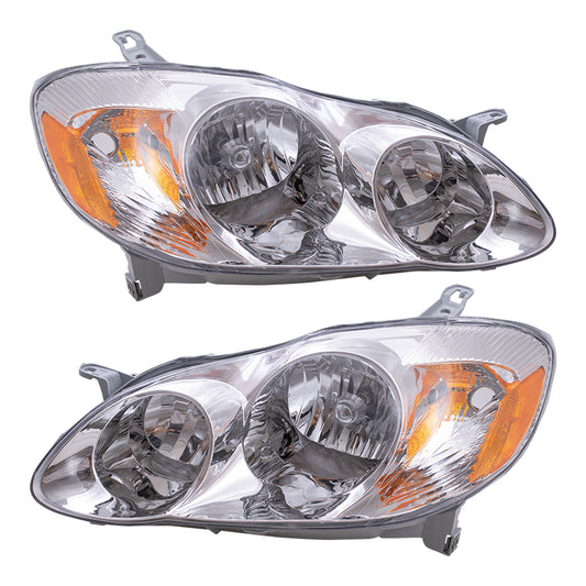 Headlight for 2003-2004 Corolla w/ Clear Lens THRU 04/04 8115002200 Set