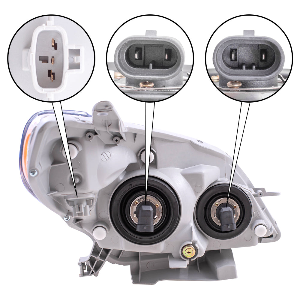 Brock Replacement Drivers Halogen Combination Headlight Headlamp Compatible with Matrix 81150-02220