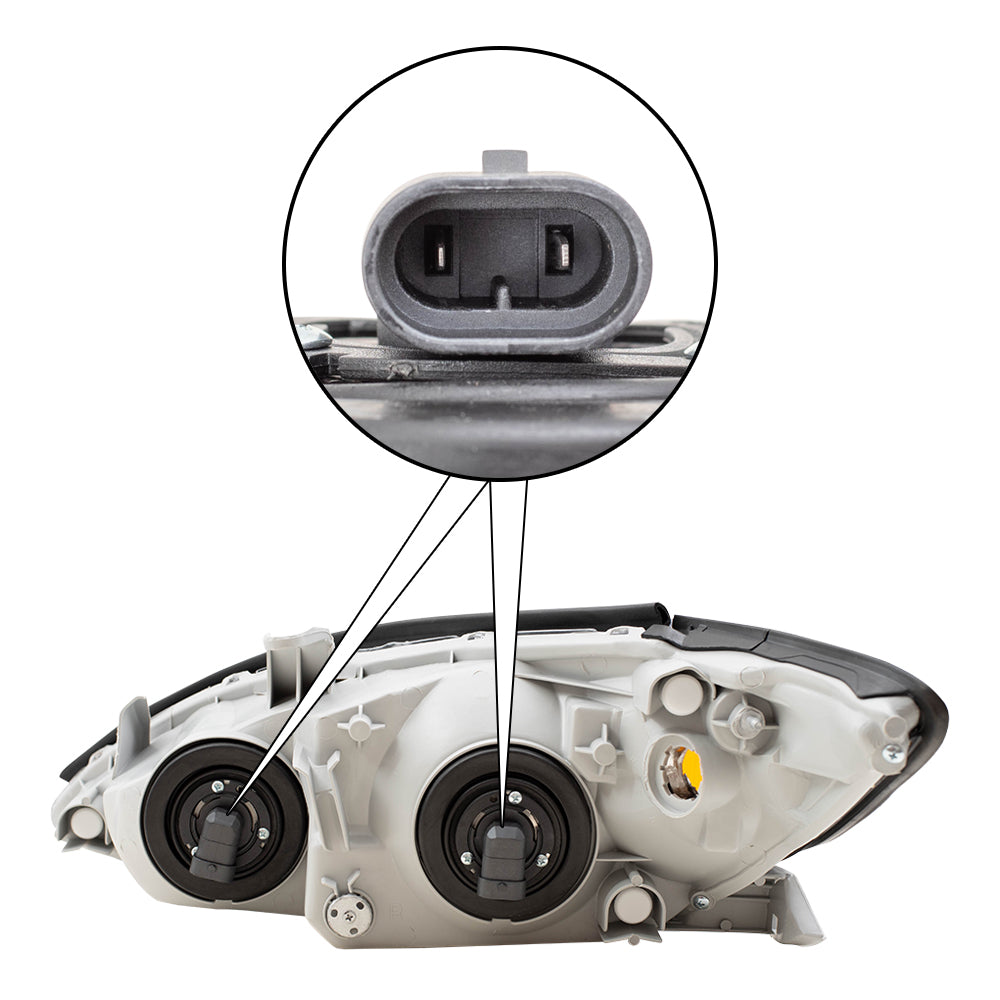 Brock Replacement Halogen Passengers Headlight Lens with Chrome Bezel Compatible with 2002-2004 Camry 81110AA060