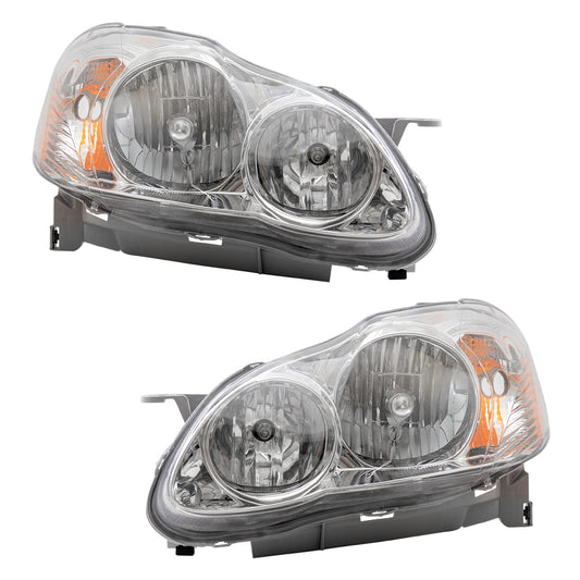 Headlight for 2005-2008 Corolla w/ Chrome Bezel North American Built 8115002350 Set