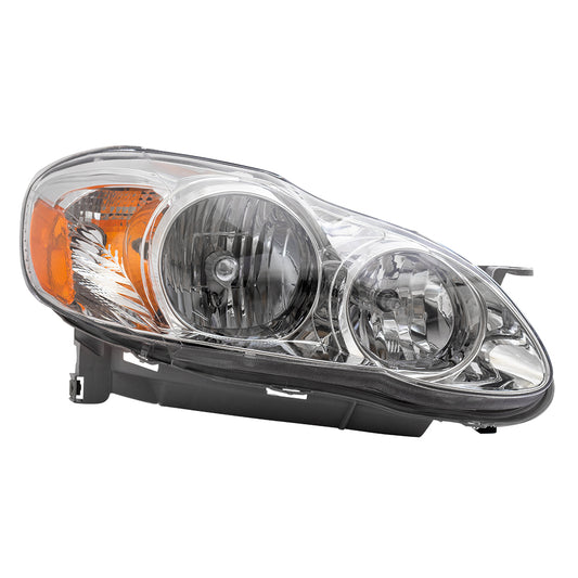 Brock Replacement Passengers Halogen Headlight Headlamp with Clear Lens Compatible with 2005-2008 Corolla N. America 8111002360