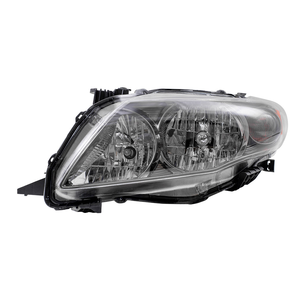 Brock Replacement Drivers Headlight Headlamp with Black Housing Compatible with Corolla 81150-02680