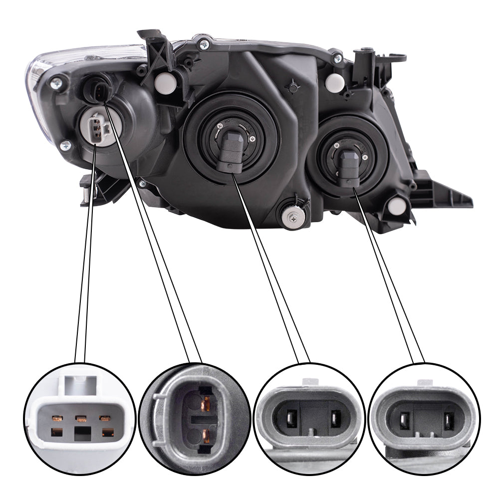 Brock Replacement Drivers Headlight Headlamp with Black Housing Compatible with Corolla 81150-02680