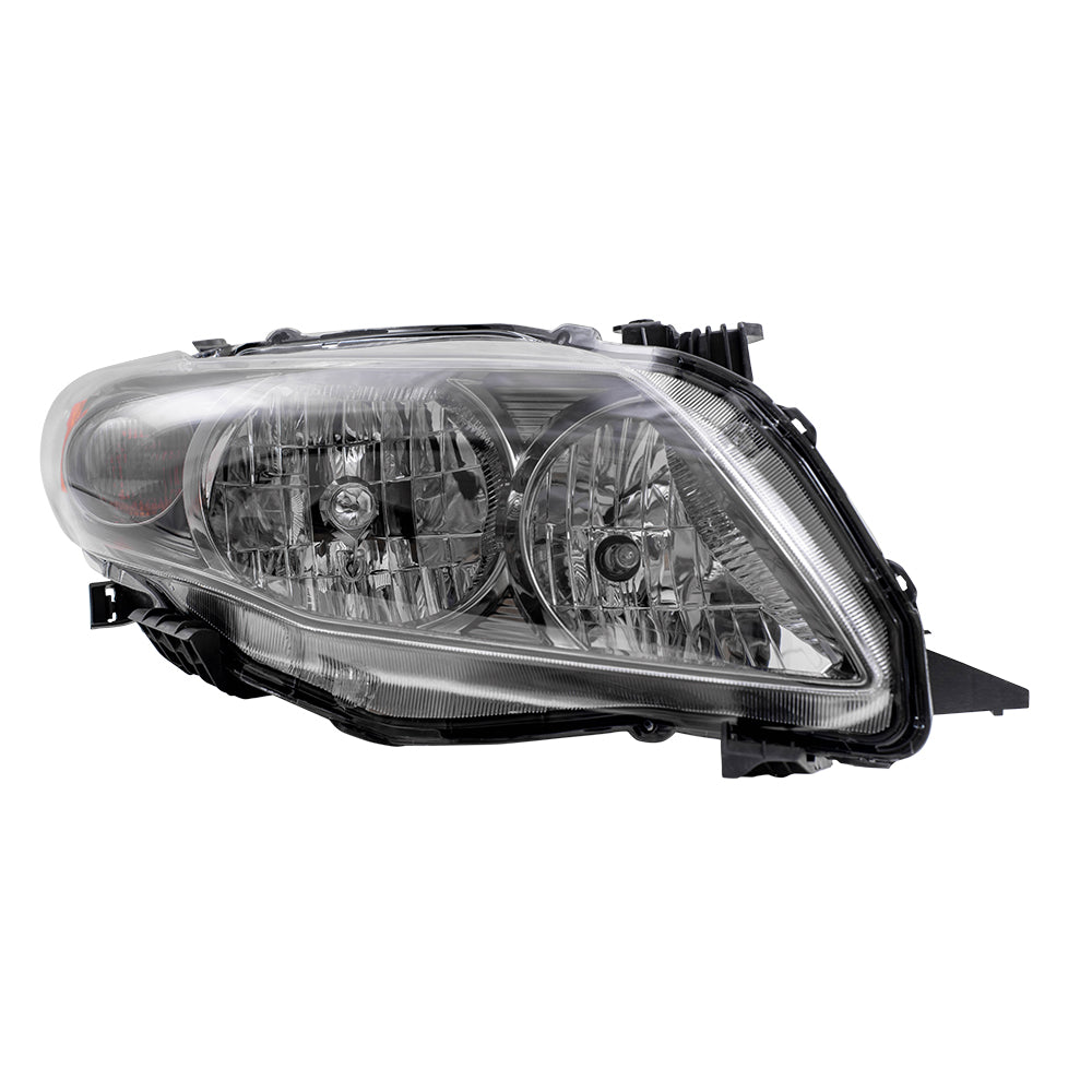Brock Replacement Passengers Headlight Headlamp with Black Housing Compatible with Corolla 81110-02680