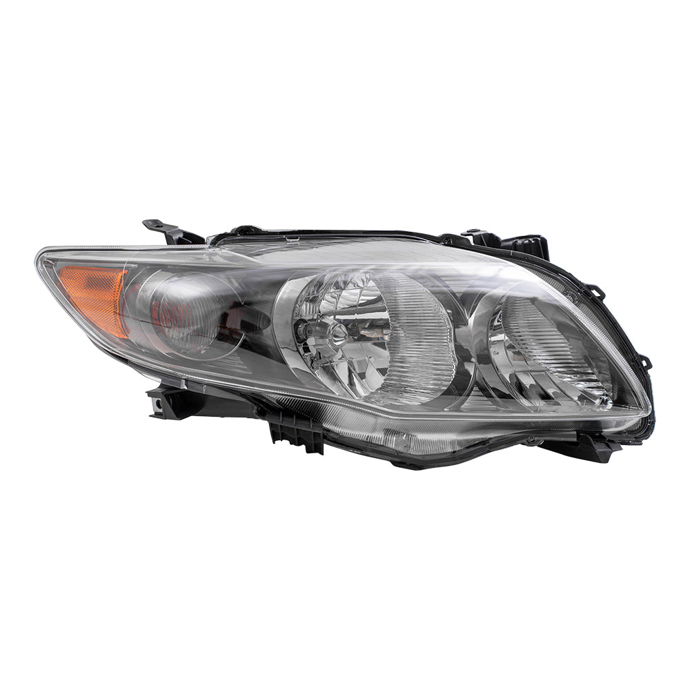 Brock Replacement Passengers Headlight Headlamp with Black Housing Compatible with Corolla 81110-02680