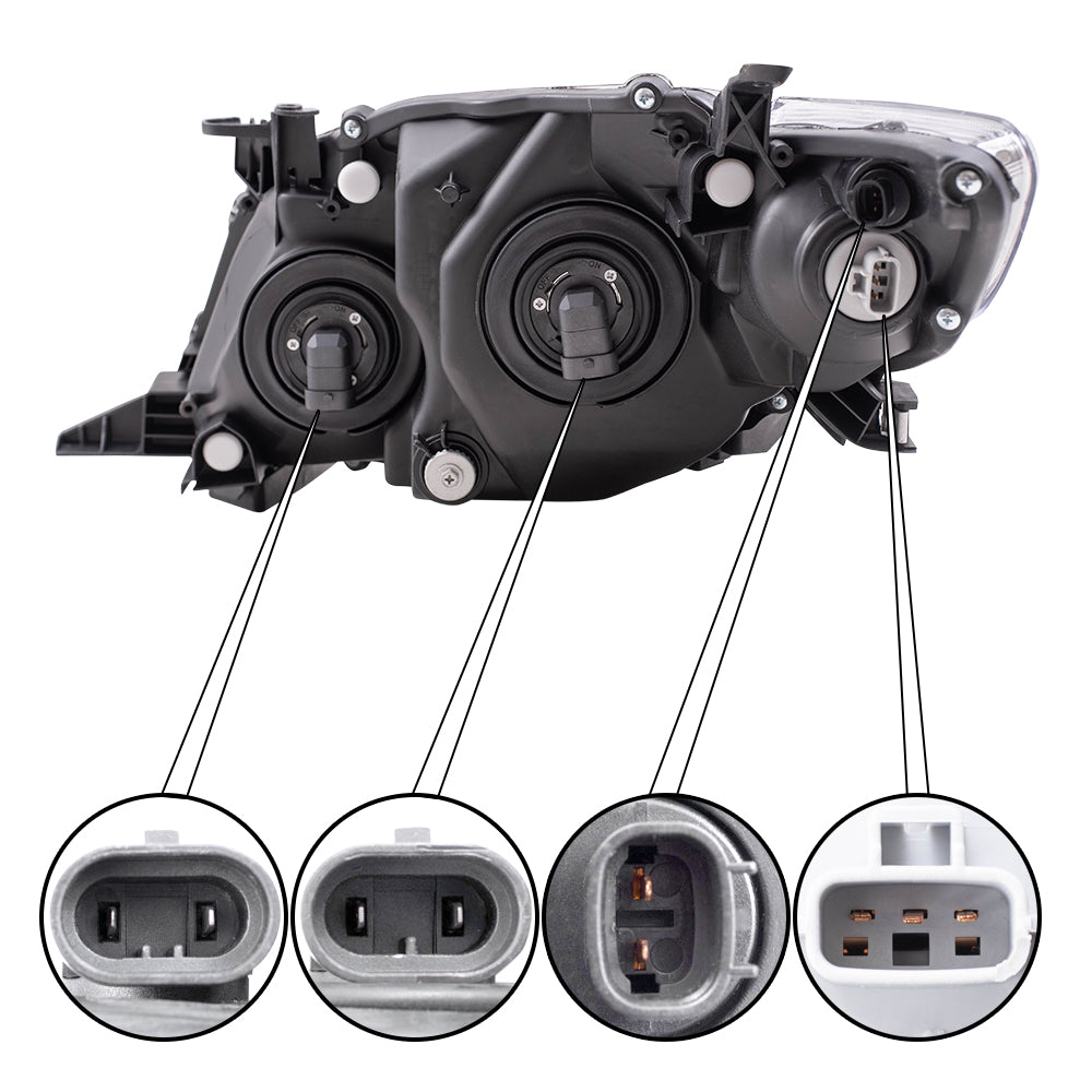 Brock Replacement Passengers Headlight Headlamp with Black Housing Compatible with Corolla 81110-02680