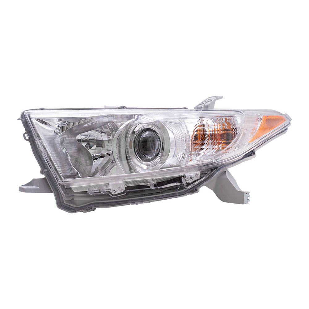 Brock Replacement Drivers Headlight Headlamp Compatible with 2011-2013 Highlander SUV 81150-0E130