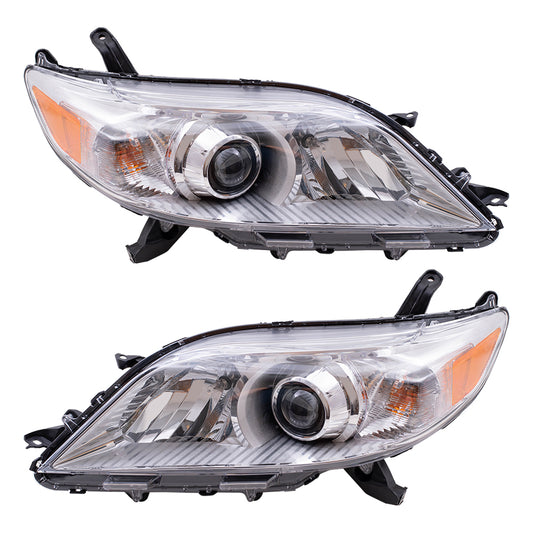 Headlight for 2011-2020 Sienna Chrome Bezel w/o LED Daytime Running Light 8115008032 Set