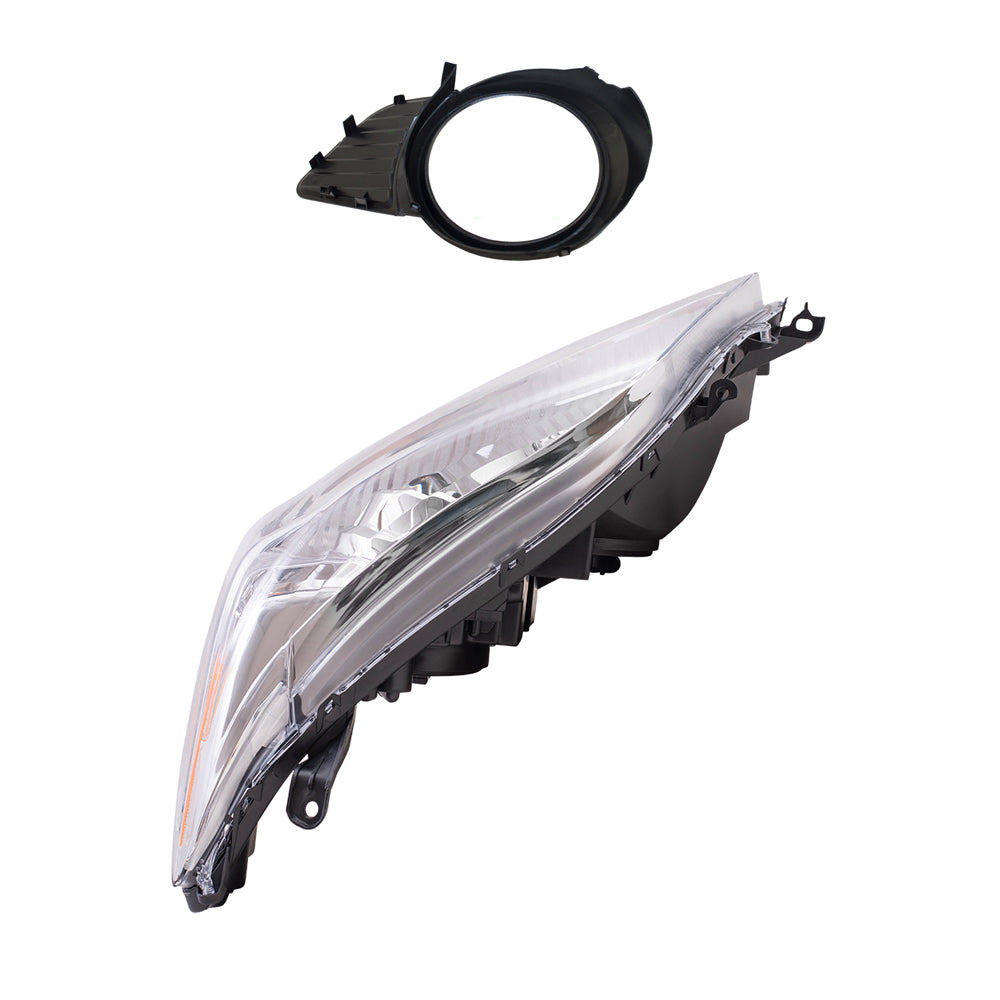 Brock Aftermarket Replacement Part Driver & Passenger Side Headlights w/o LED Daytime Running Lights & Fog Lights Kit W/Bezels-Wiring-Switch Set Compatible with 2011-2017 Toyota Sienna EXCEPT SE