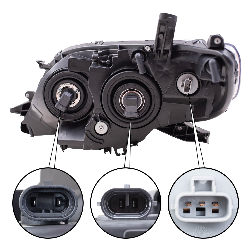 Headlight for 2011-2020 Sienna Chrome Bezel w/o LED Daytime Running Light 8115008032 Set