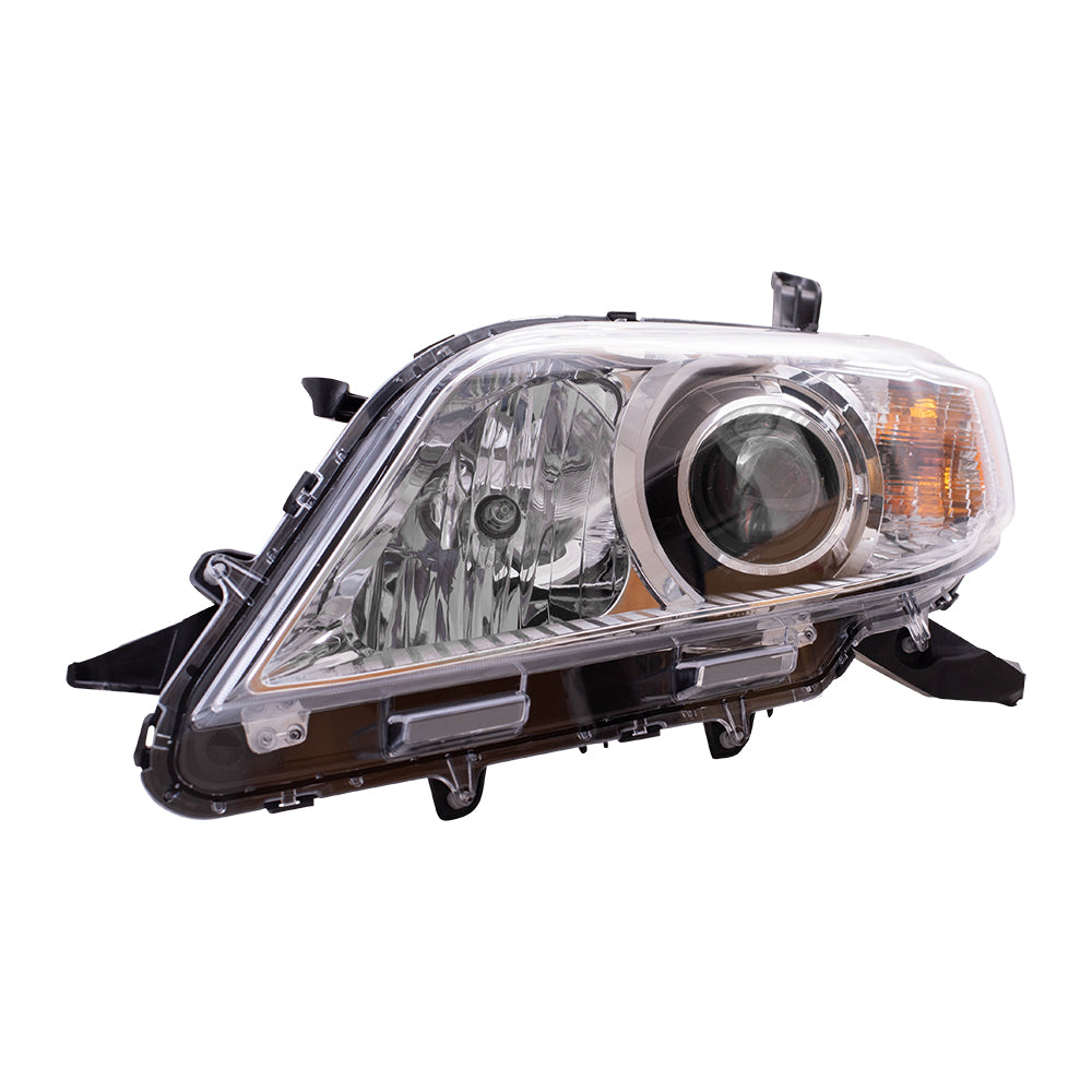 Brock Driver Side Left Halogen Combination Headlight Assembly With Chrome Bezel Without LED Daytime Running Light Compatible With 2011-2020 Toyota Sienna 6221-0130L
