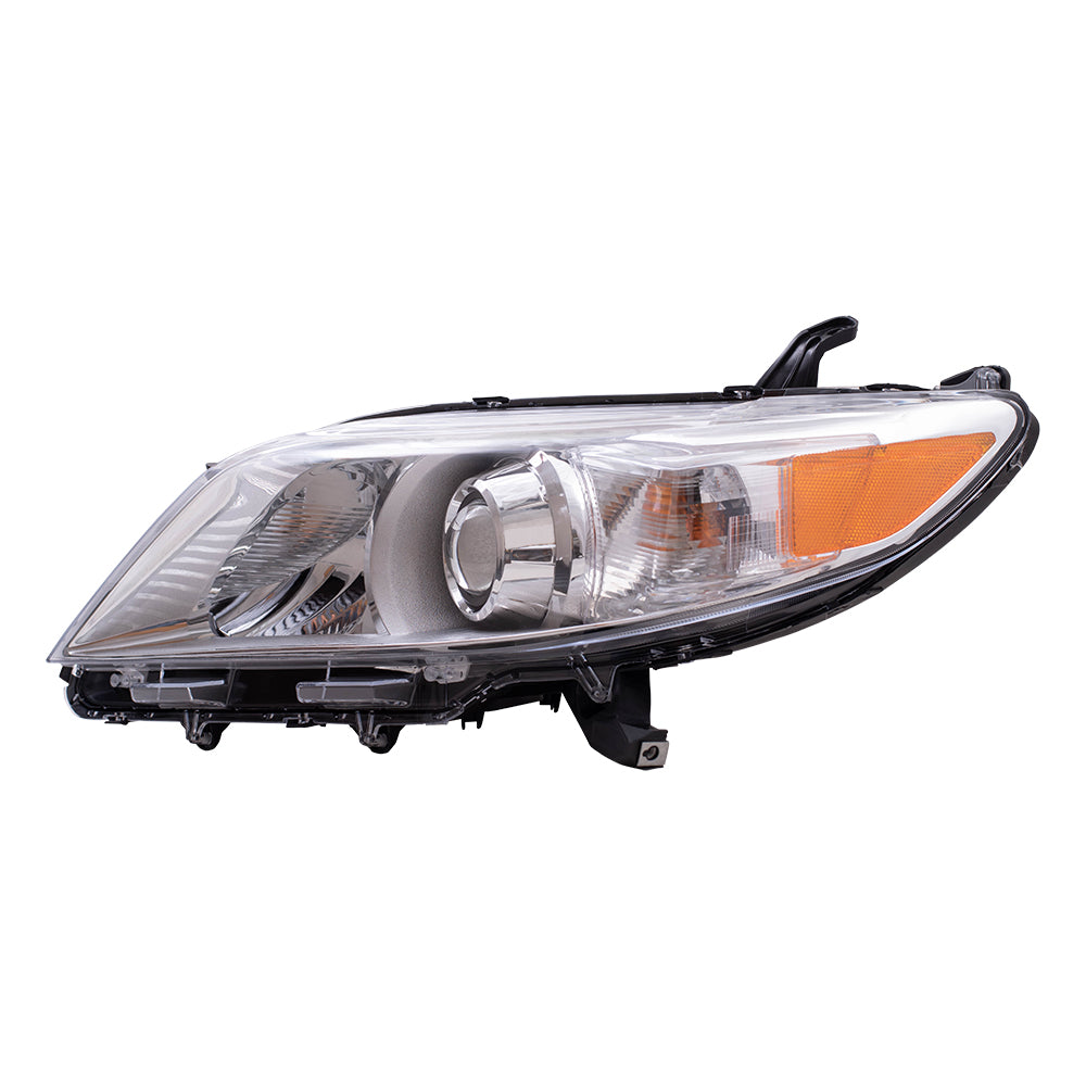 Brock Driver Side Left Halogen Combination Headlight Assembly With Chrome Bezel Without LED Daytime Running Light Compatible With 2011-2020 Toyota Sienna 6221-0130L